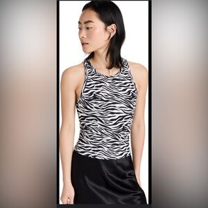 Alice + Olivia Black and White Fitted Tank Top
